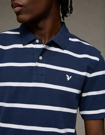 AE Standard Fit Logo Pique Polo Shirt
