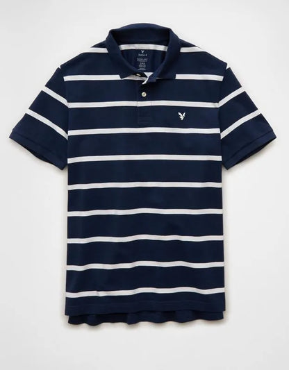 AE Standard Fit Logo Pique Polo Shirt
