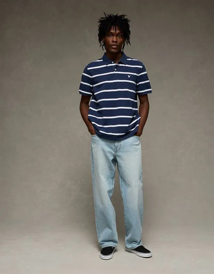 AE Standard Fit Logo Pique Polo Shirt