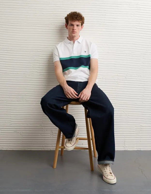 AE Slim Fit Logo Pique Polo Shirt