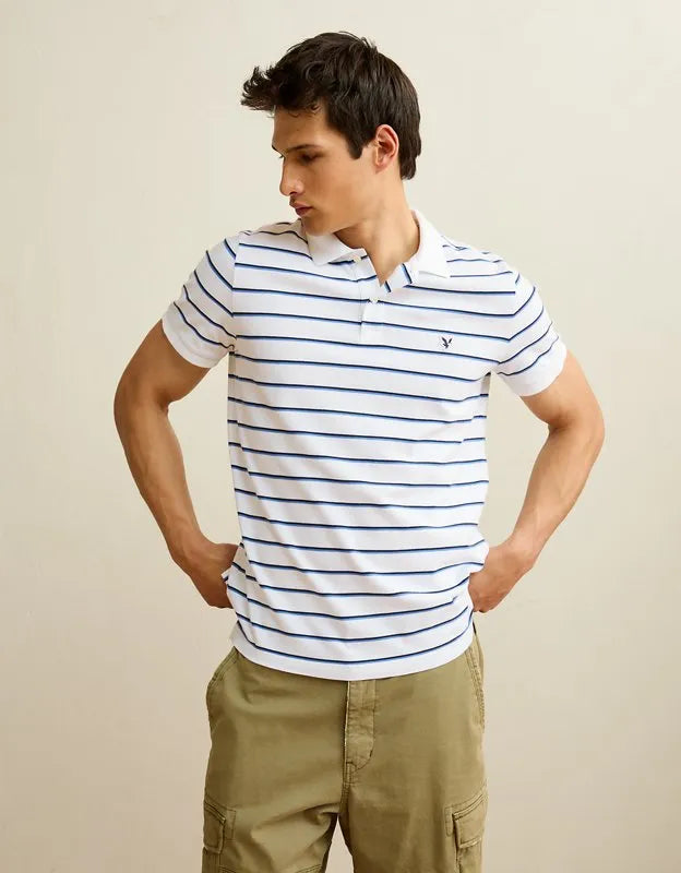 AE Slim Fit Logo Pique Polo Shirt
