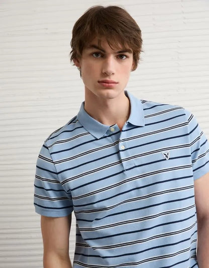 AE Slim Fit Logo Pique Polo Shirt