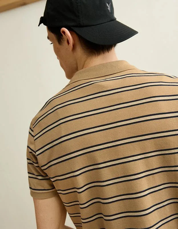 AE Standard Fit Lived-In Pique Polo Shirt