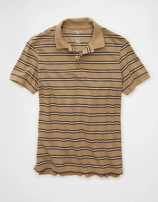 AE Standard Fit Lived-In Pique Polo Shirt