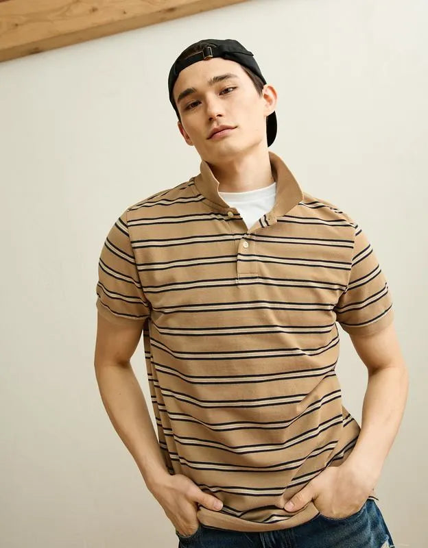 AE Standard Fit Lived-In Pique Polo Shirt