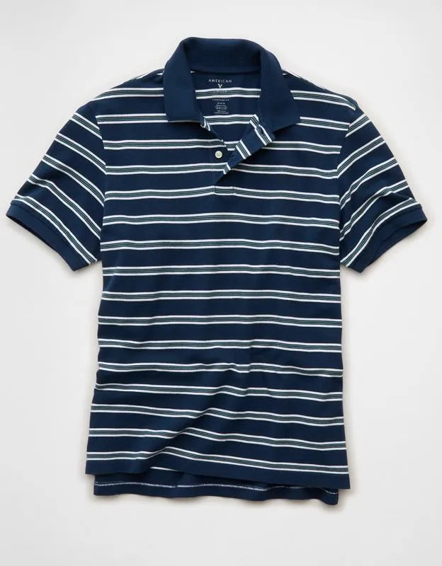 AE Standard Fit Lived-In Pique Polo Shirt