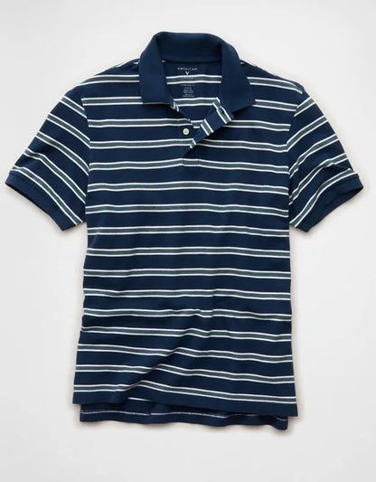 AE Standard Fit Lived-In Pique Polo Shirt