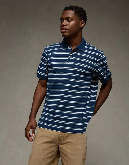 AE Standard Fit Lived-In Pique Polo Shirt