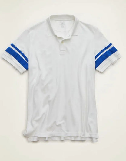 AE Standard Fit Applique Stripe Pique Polo Shirt