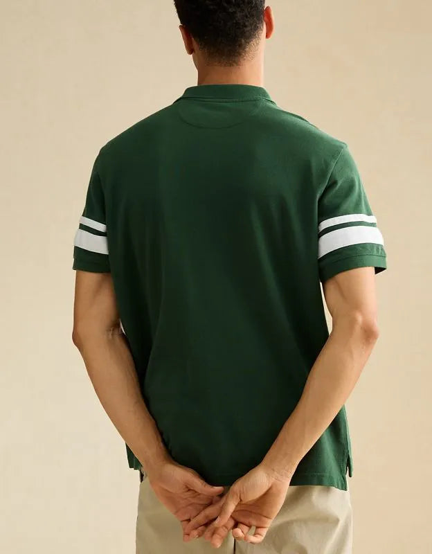 AE Standard Fit Applique Stripe Pique Polo Shirt