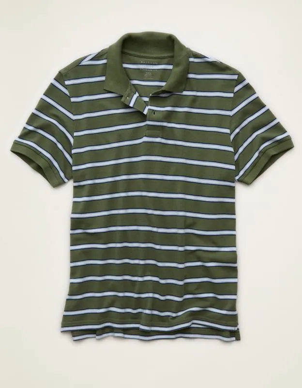 AE Standard Fit Lived-In Pique Polo Shirt