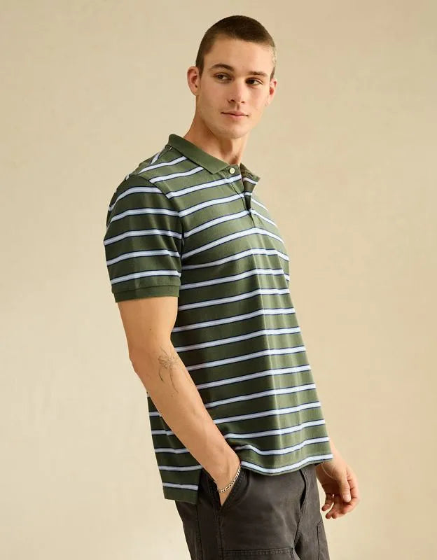 AE Standard Fit Lived-In Pique Polo Shirt