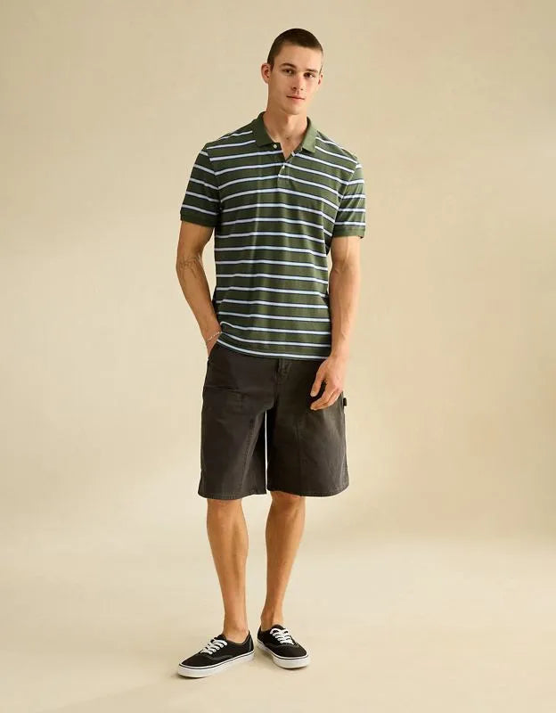AE Standard Fit Lived-In Pique Polo Shirt