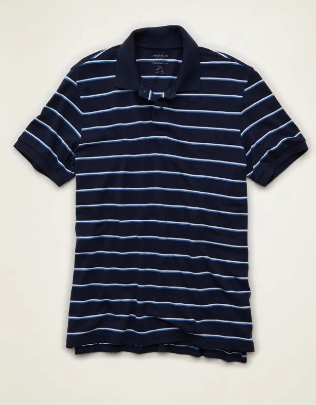 AE Standard Fit Lived-In Pique Polo Shirt