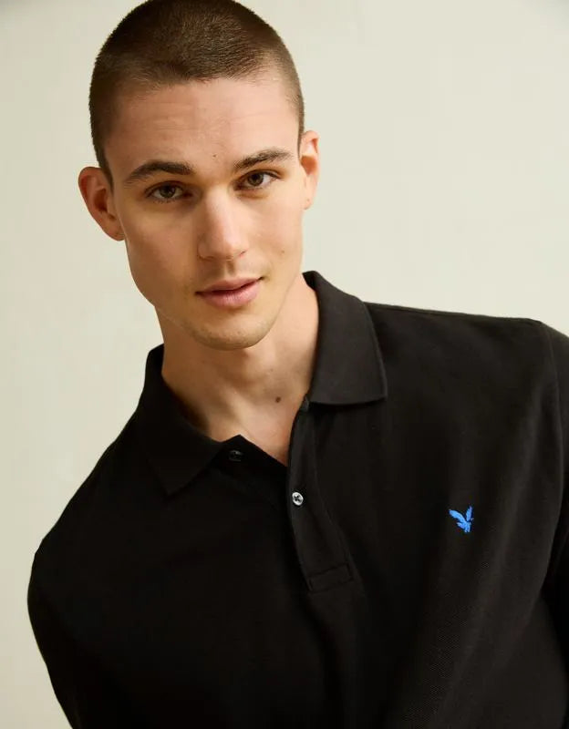 AE Standard Fit Pop Logo Pique Polo Shirt