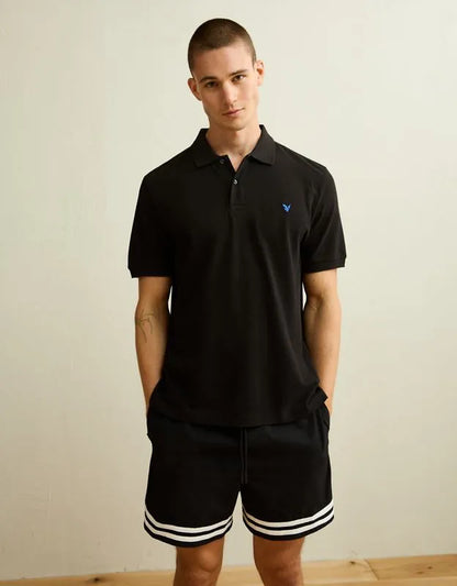 AE Standard Fit Pop Logo Pique Polo Shirt