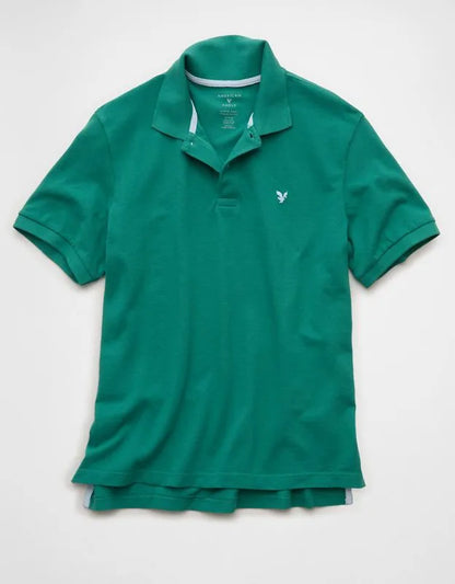 AE Standard Fit Pop Logo Pique Polo Shirt