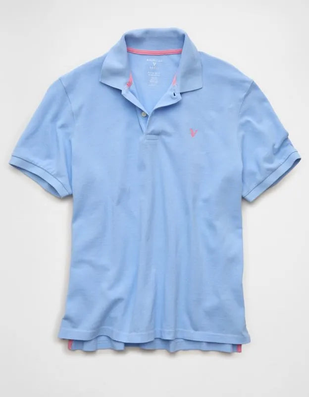 AE Standard Fit Pop Logo Pique Polo Shirt