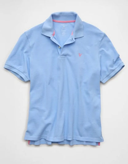 AE Standard Fit Pop Logo Pique Polo Shirt