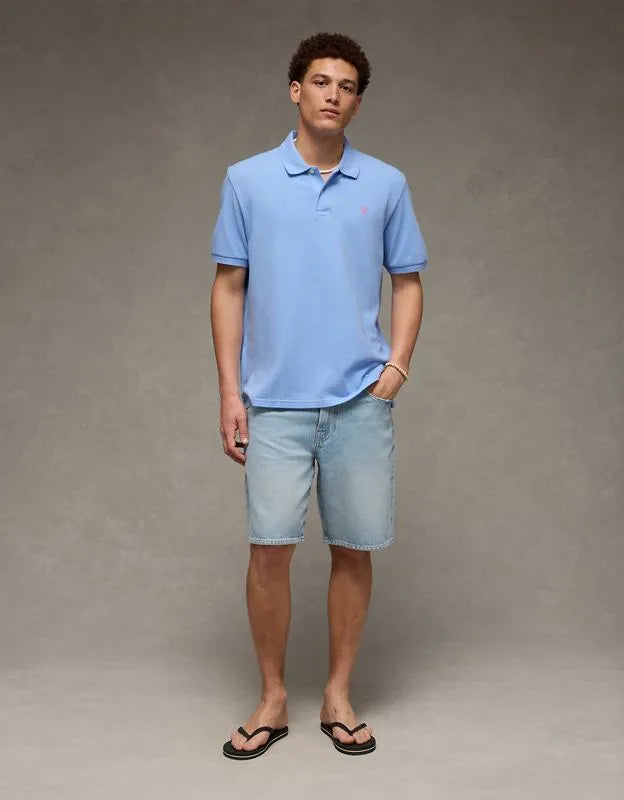 AE Standard Fit Pop Logo Pique Polo Shirt