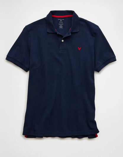 AE Standard Fit Pop Logo Pique Polo Shirt