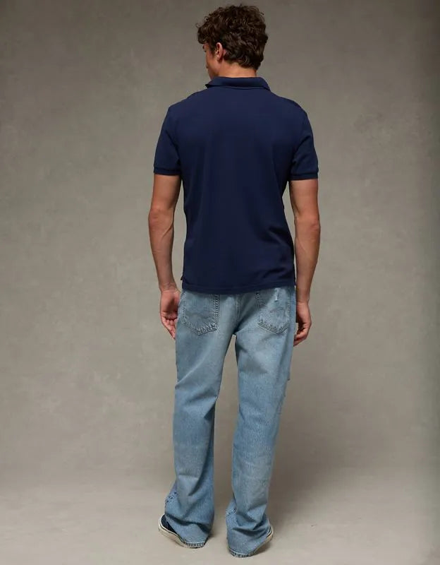 AE Standard Fit Pop Logo Pique Polo Shirt