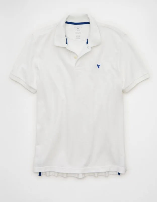 AE Standard Fit Pop Logo Pique Polo Shirt