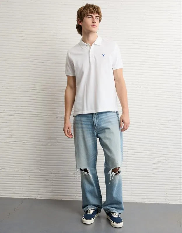 AE Standard Fit Pop Logo Pique Polo Shirt