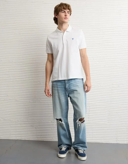 AE Standard Fit Pop Logo Pique Polo Shirt
