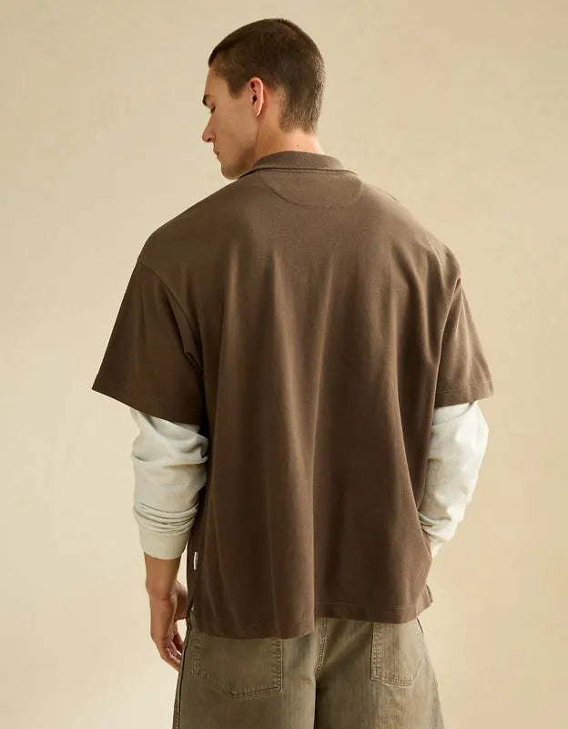 AE Boxy Fit Pique Polo Shirt