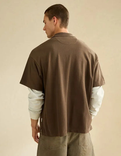 AE Boxy Fit Pique Polo Shirt