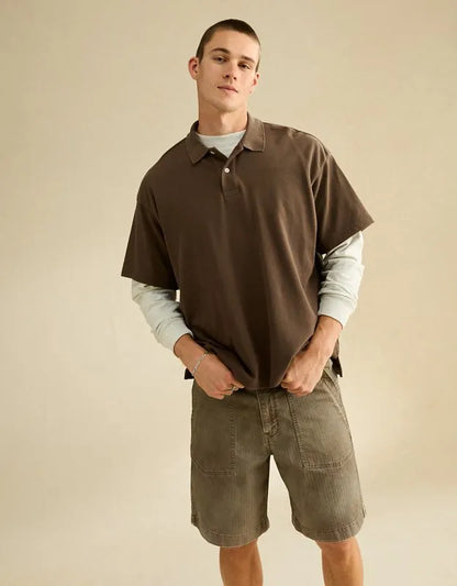 AE Boxy Fit Pique Polo Shirt