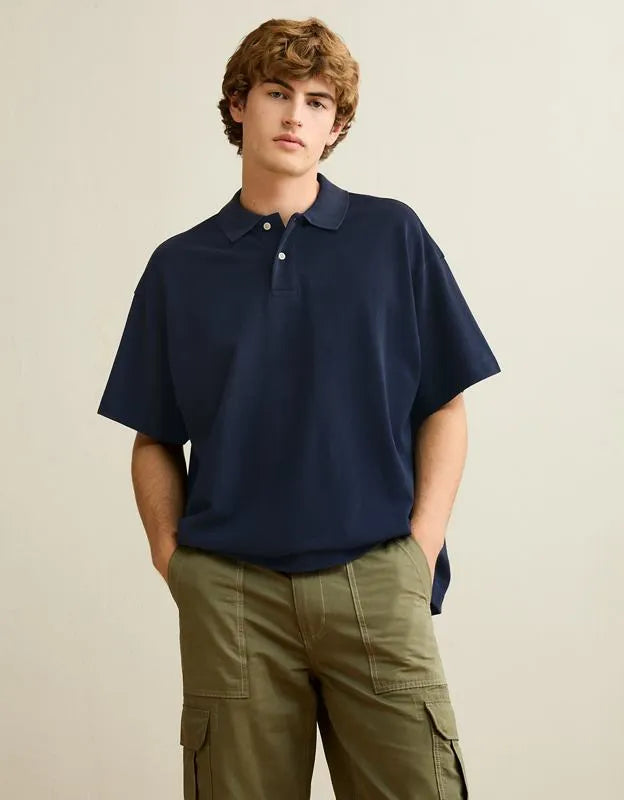 AE Boxy Fit Pique Polo Shirt