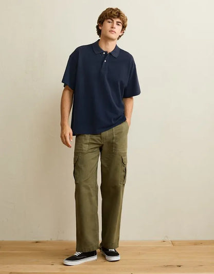 AE Boxy Fit Pique Polo Shirt