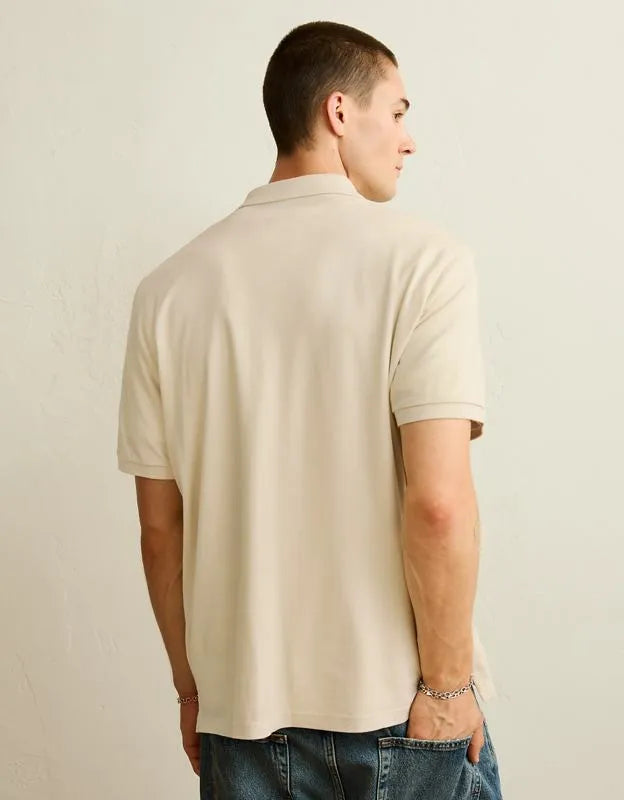 AE Standard Fit Lived-In Pique Polo Shirt