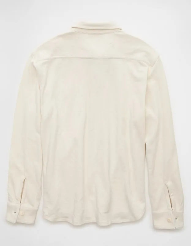 AE Relaxed Fit Pique Button-Up Shirt