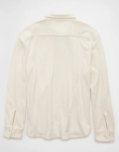 AE Relaxed Fit Pique Button-Up Shirt
