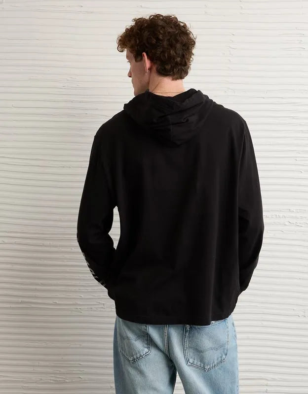 AE Standard Fit Lightweight Logo Graphic Hoodie T-Shirt
