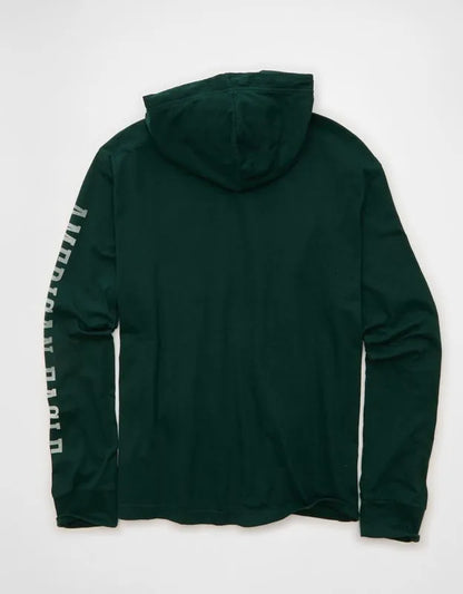 AE Standard Fit Lightweight Logo Graphic Hoodie T-Shirt
