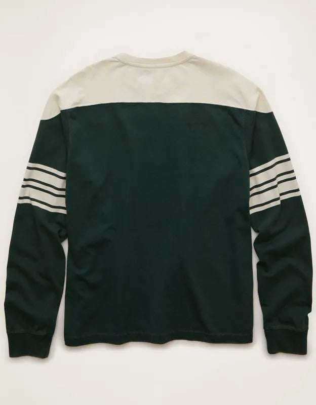 AE Relaxed Fit Long-Sleeve Varsity Graphic T-Shirt