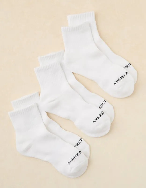 AE Quarter Crew Socks 3-Pack
