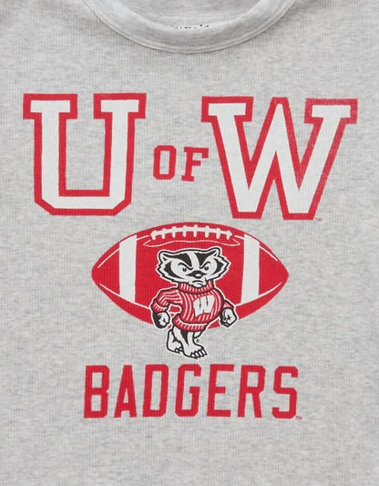 AE Wisconsin Badgers Graphic Cropped Baby Tee