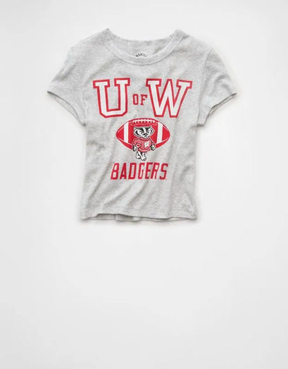 AE Wisconsin Badgers Graphic Cropped Baby Tee