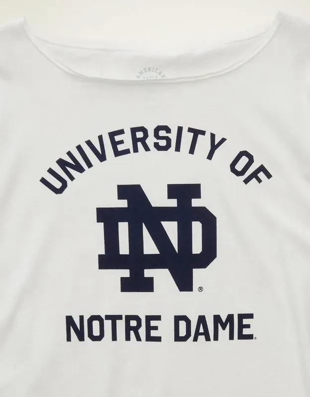 AE Notre Dame Off-the-Shoulder Graphic T-Shirt