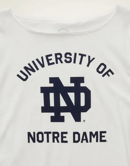 AE Notre Dame Off-the-Shoulder Graphic T-Shirt