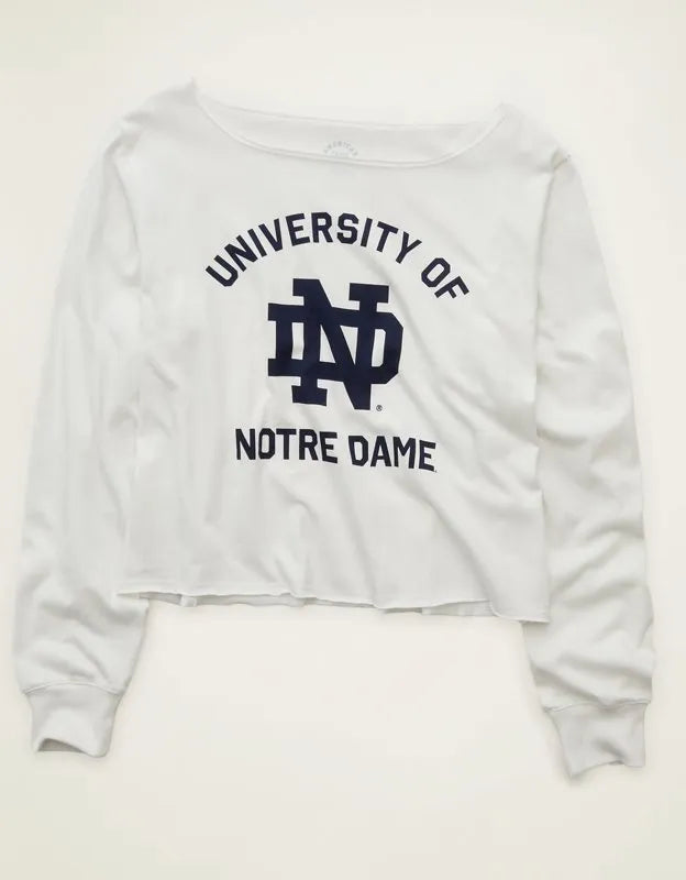 AE Notre Dame Off-the-Shoulder Graphic T-Shirt