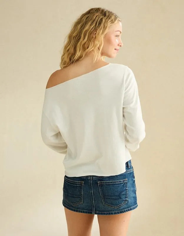 AE Notre Dame Off-the-Shoulder Graphic T-Shirt