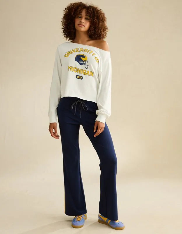 AE Michigan Wolverines Off-the-Shoulder Graphic T-Shirt