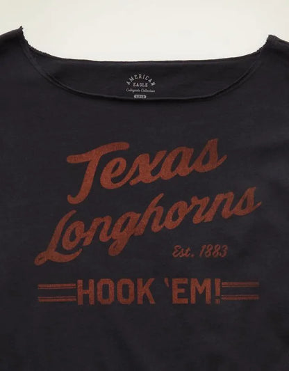 AE Texas Longhorns Off-the-Shoulder Graphic T-Shirt