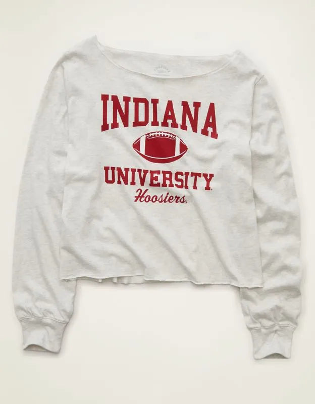 AE Indiana Hoosiers Off-the-Shoulder Graphic T-Shirt